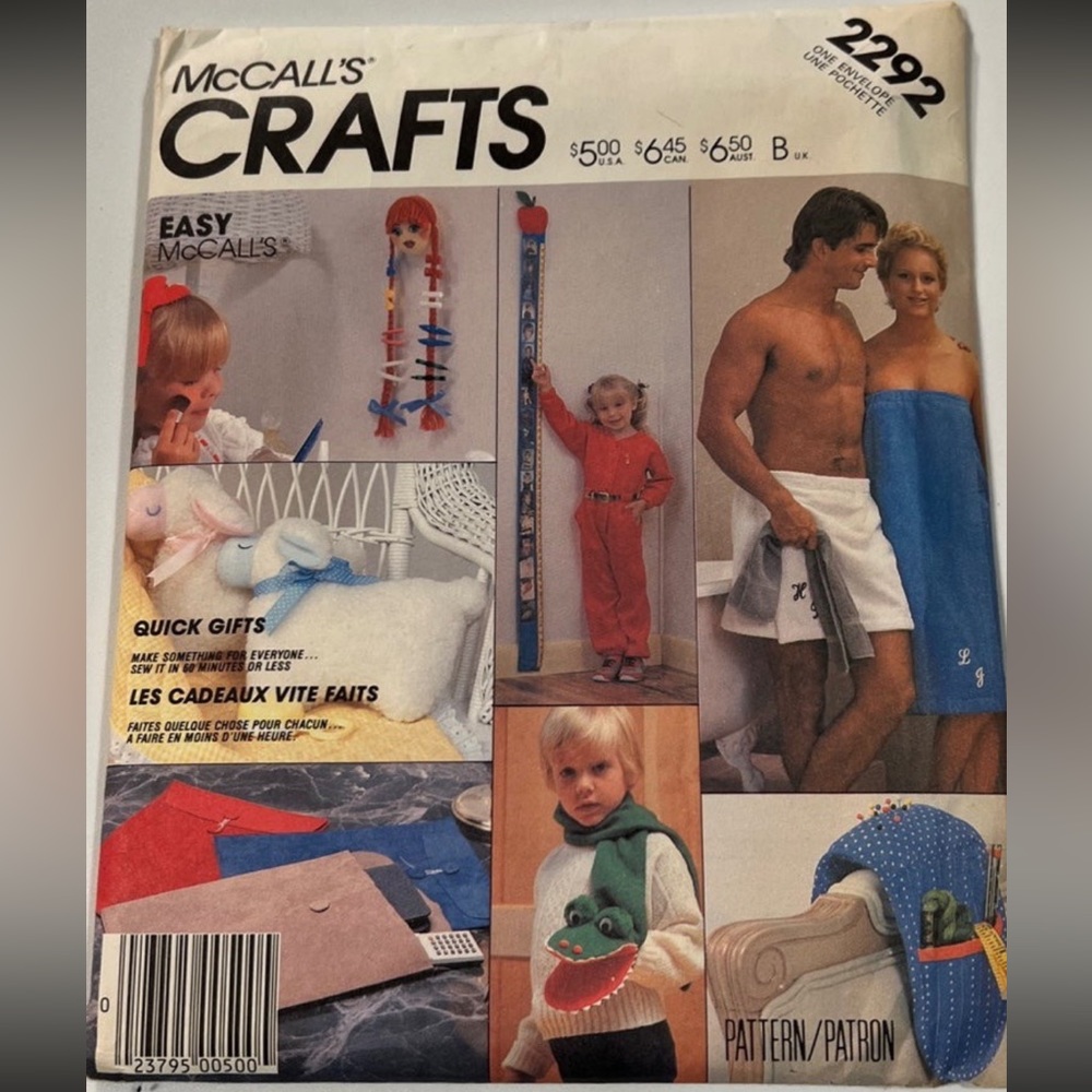 Vintage - McCall’s Crafts 2292 Sewing Pattern - Uncut.